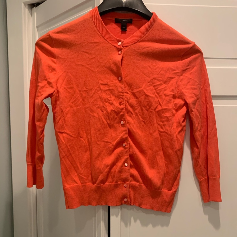 J crew cardigan coral